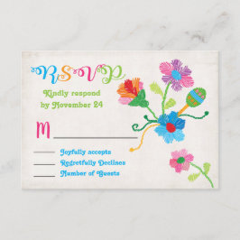 Volkskunst mexikanische Fiesta Stickerei UAWG RSVP Karte