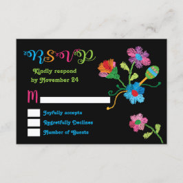 Volkskunst mexikanische Fiesta Stickerei UAWG RSVP Karte