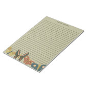 Volkskunst-Motten, Schmetterlinge, die von Grün um Notizblock (angewinkelt)