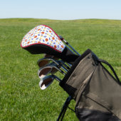 Volkskunst-NeonBlumen-geometrisches Muster Golf Headcover (In SItu)