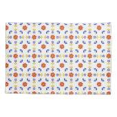 Volkskunst-NeonBlumen-geometrisches Muster Kissenbezug (Rückseite-Links)