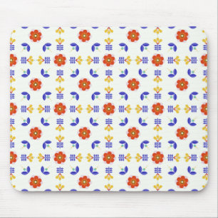 Volkskunst-NeonBlumen-geometrisches Muster Mousepad