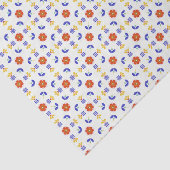 Volkskunst-NeonBlumen-geometrisches Muster Seidenpapier (Ausschnitt)