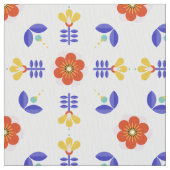 Volkskunst-NeonBlumen-geometrisches Muster Stoff (Nahaufnahme)