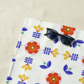 Volkskunst-NeonBlumen-geometrisches Muster Strandtuch (Beispiel)