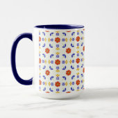Volkskunst-NeonBlumen-geometrisches Muster Tasse (Links)
