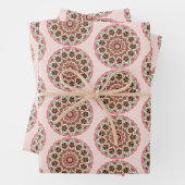 Volkskunst Rosemaling Lebkuchenhäuser Geschenkpapier Set (Beispiel)