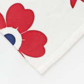 Volkskunst Rot Blau Vogel Blumenmuster Fleecedecke (Ecke)