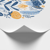 Volkskunst rund mit Vögeln, Rose und Blumen Geschenkpapier (Ecke)