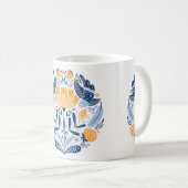 Volkskunst rund mit Vögeln, Rose und Blumen Kaffeetasse (VorderseiteRechts)