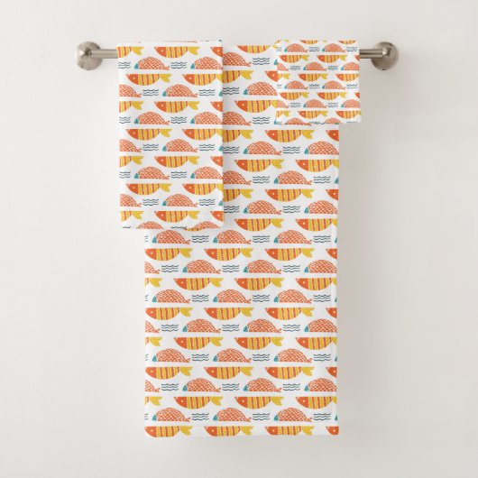 Volkskunst-Schwimmen-Fisch-Muster Badhandtuch Set (Insitu)