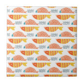 Volkskunst-Schwimmen-Fisch-Muster Fliese (Vorderseite)