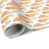 Volkskunst-Schwimmen-Fisch-Muster Geschenkpapier (Rolleneckpunkt)