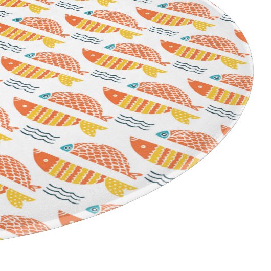 Volkskunst-Schwimmen-Fisch-Muster Schneidebrett (Ecke)
