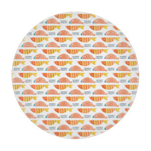 Volkskunst-Schwimmen-Fisch-Muster Schneidebrett