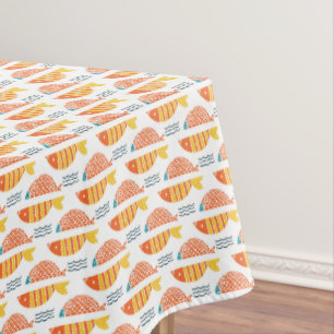 Volkskunst-Schwimmen-Fisch-Muster Tischdecke