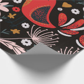 Volkskunst skandinavisches farbiges Muster mit Flo Geschenkpapier (Ecke)