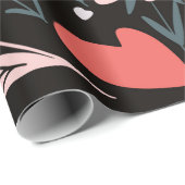 Volkskunst skandinavisches farbiges Muster mit Flo Geschenkpapier (Rolleneckpunkt)