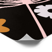 Volkskunst skandinavisches farbiges Muster mit Flo Poster (Ecke)