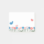 Volkskunst Vögel und Blumen Post-it® Notizen (Vorderseite)