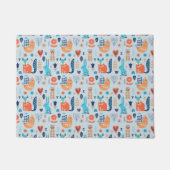 Volkskunst-Waldtier-Muster Fußmatte (Vorderseite)