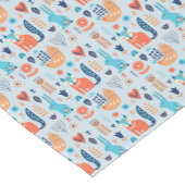 Volkskunst-Waldtier-Muster Kurzer Tischläufer (Ecke)