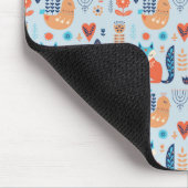 Volkskunst-Waldtier-Muster Mousepad (Ecke)
