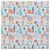 Volkskunst-Waldtier-Muster Stoff (Nahaufnahme)