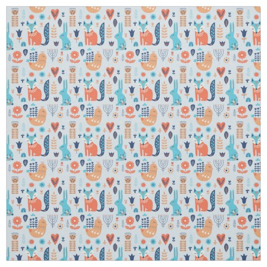 Volkskunst-Waldtier-Muster Stoff (Muster)