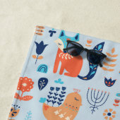 Volkskunst-Waldtier-Muster Strandtuch (Beispiel)