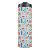Volkskunst-Waldtier-Muster Thermosbecher (Vorderseite)