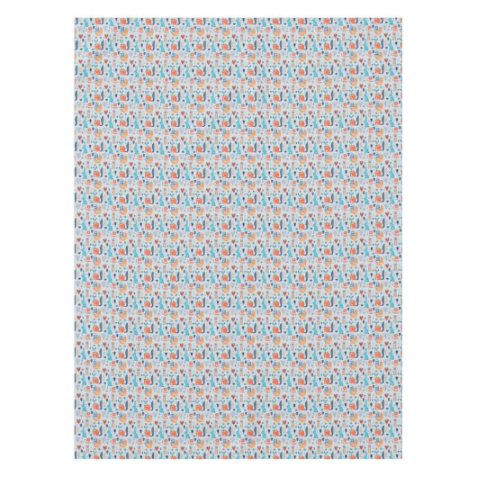 Volkskunst-Waldtier-Muster Tischdecke (Vorderseite)