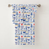 Volkskunst-Winter-Vogel-Muster Badhandtuch Set (Insitu)