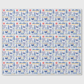 Volkskunst-Winter-Vogel-Muster Geschenkpapier (Flach)