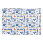 Volkskunst-Winter-Vogel-Muster Kissenbezug (Rückseite-Links)