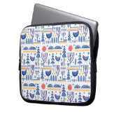 Volkskunst-Winter-Vogel-Muster Laptopschutzhülle (Vorderseite Links)