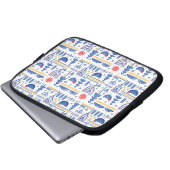 Volkskunst-Winter-Vogel-Muster Laptopschutzhülle (Vorne Knopf)