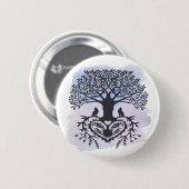 Volkskunstbaum des Lebens Button (Vorne & Hinten)