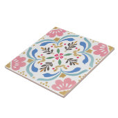 Volkskunstgarten Aquarell Fliese (Seite)