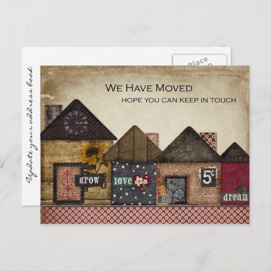 Volkskunsthäuser, die wir umgezogen haben ankündigungspostkarte (Vorne/Hinten)