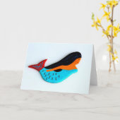 Volkskunstmeerjungfrau-Grußkarte Karte (Gelbe Blume)