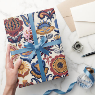 Volkskunstmuster geschenkpapier