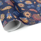 Volkskunstmuster geschenkpapier (Rolleneckpunkt)