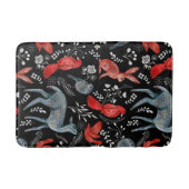 Volkskunststil-Blumenmuster-Designs Badematte (Vorderseite)