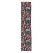 Volkskunststil-Blumenmuster-Designs Kurzer Tischläufer (Vorderseite)