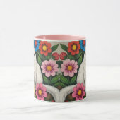 Volkslied Katzen und Blumen Tasse (Zentrum)