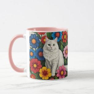 Volkslied Katzen und Blumen Tasse