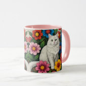 Volkslied Katzen und Blumen Tasse (VorderseiteRechts)