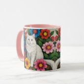 Volkslied Katzen und Blumen Tasse (Vorderseite Links)