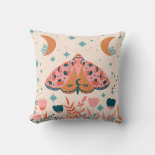 Volksmotive Motten: Helle Vintage-Illustration Kissen